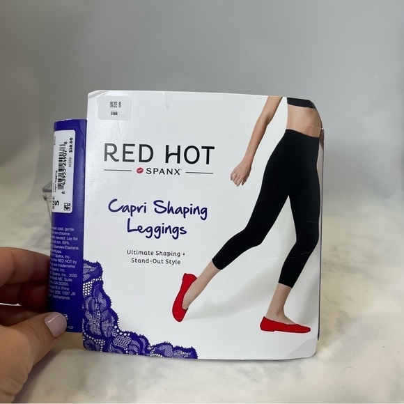 Red Hot Spanx Shaping Leggings Calf-length Pull-onHigh-rise Small Black - Picture 8 of 9